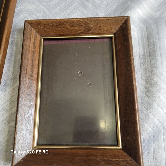 Vintage Wood Picture Photo Frames Self Standing 1970s Set of Two 2 MCM - Picture 3 of 16